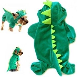 🐾🎃🦖Halloween costume for small and medium-sized dogs, with hood, green color